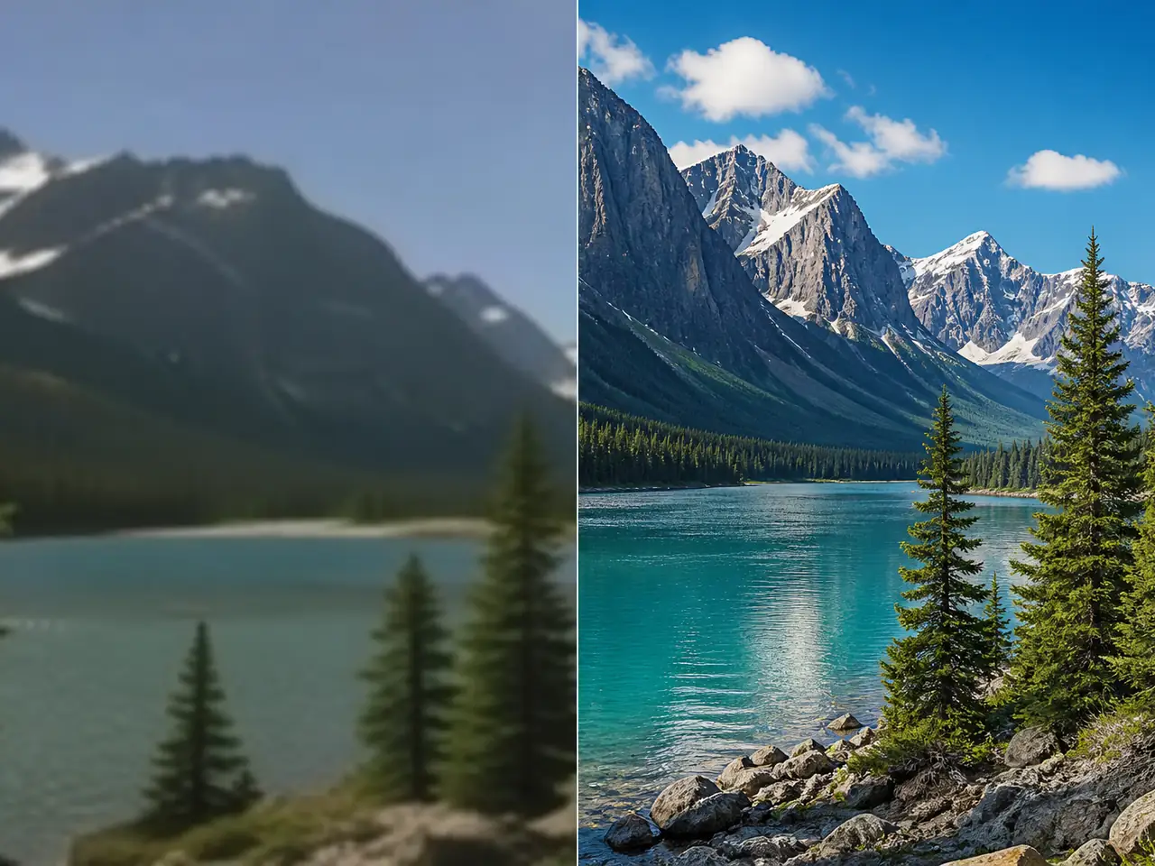 Travel landscape upscaled with clearer detail