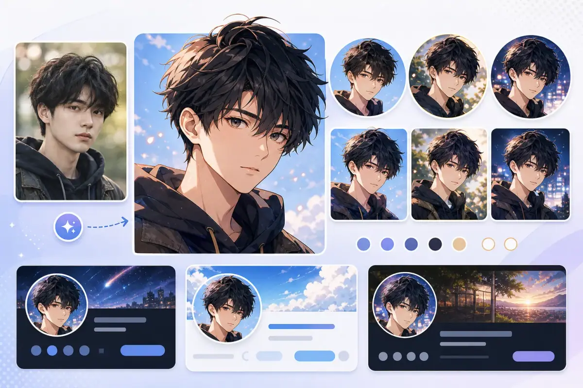 Anime avatar profile crops