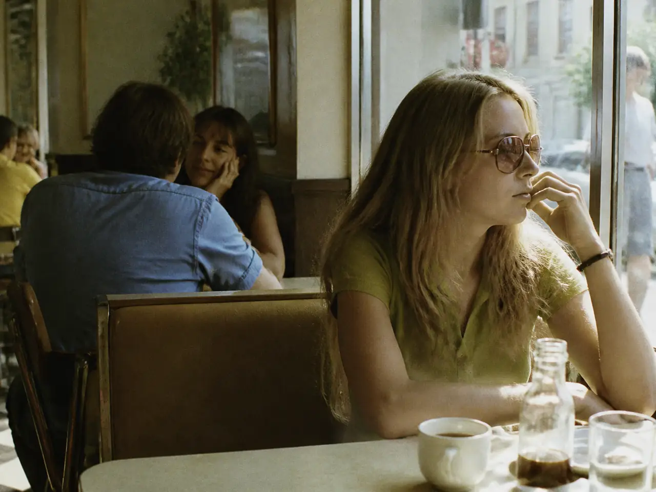 Cafe footage restyled with a vintage film look